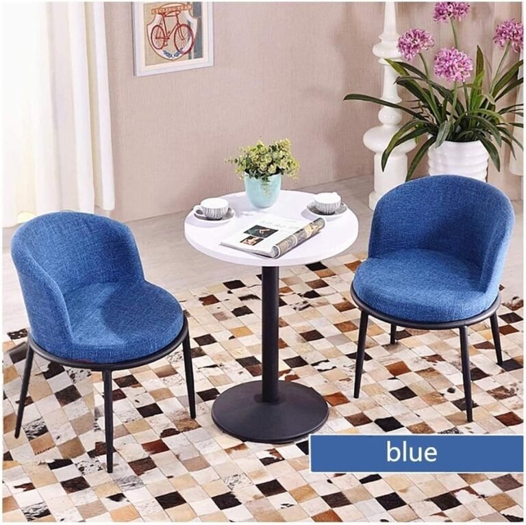 Simple Table and Chair Combination Cafe Leisure Entertainment Table and Chair Set Living Room Study Bedroom Garden Balcony Dining Table (Color : Gray) (Blue)