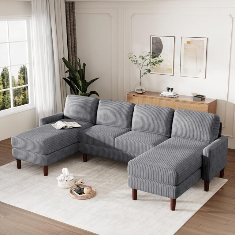 U-Shaped Sponge-Filled Cushion Sofa for Living Rooms and Studies, Gray Color, Modular Design, Comfortable and Stylish