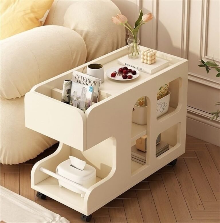Storage Cart Mobile Sofa Side Table, Creative Side Table, Rolling Organizer, Multi-Layer for Bedroom, Living Room, Study