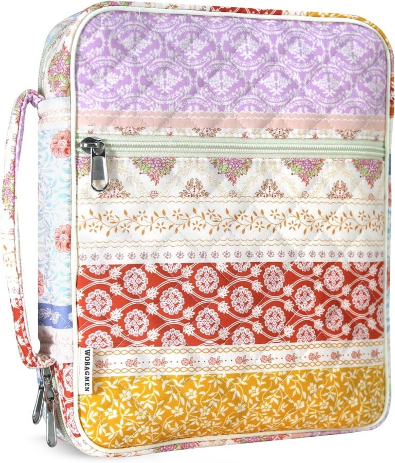 Bible Cover Case for Women,Large Bible Tote Bags for Women Organizer Quilted Bible Carrying Case for Girls,Bible Study Supplies Accessories Christian Gifts for Women(Yellow Floral, M)