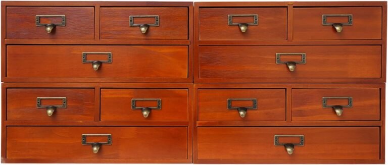 Desktop Organizer,Desktop Apothecary Cabinet With 12Drawers Wooden Storage Drawers Storage Of Cosmetics Jewelry Stationery For Living Room Bedroom Study, Max-Load 22.05Lbs,27.17*10.63*11.81In (Brown)