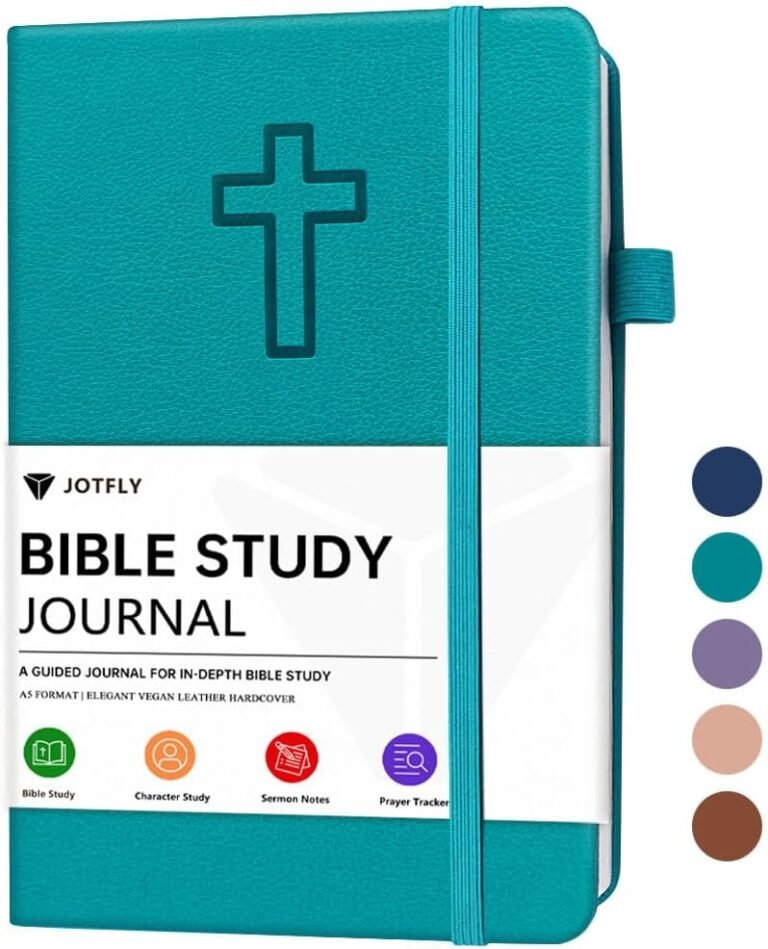 Bible Study Journal – Church Notes Notebook for Note Taking & Reflection – Guided Bible Study Notebook – Faith-Based Religious Gifts & Bible Study Supplies (Aquamarine)
