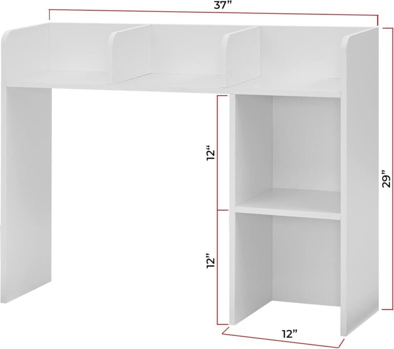Classic Dorm Desk Bookshelf – White