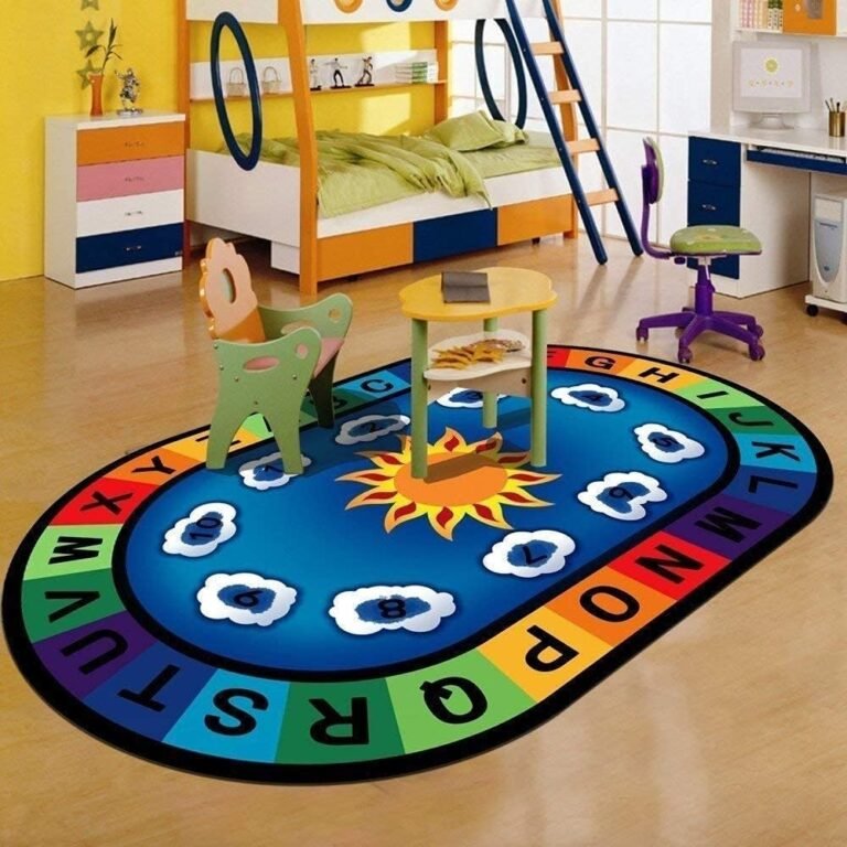 Kids’ Rugs Kindergarten Oval Letter Carpet,Indoor Early Education Center/Classroom/Study/Reading Corner Mat,Bedside Blanket (Size : 80×120 cm)