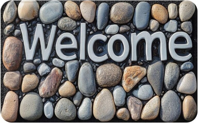 Cobblestone Home Welcome Non Slip Floor Mat,Modern Minimalist Style,Personalized Doormat,Absorbent,Dirt Resist,Housewarming Gift,for Living Room,Kitchen,Bedroom,Study Decor 20×32 inch