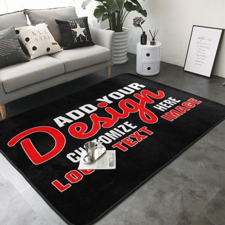 Custom Area Rug Personalized Logo Text Picture Customized Flannel Non-Slip Door Mats Carpet Front Entrance Rug for Bedroom Living Room Study Home Garden Office (63 * 48 in / 5.3 * 4 ft)