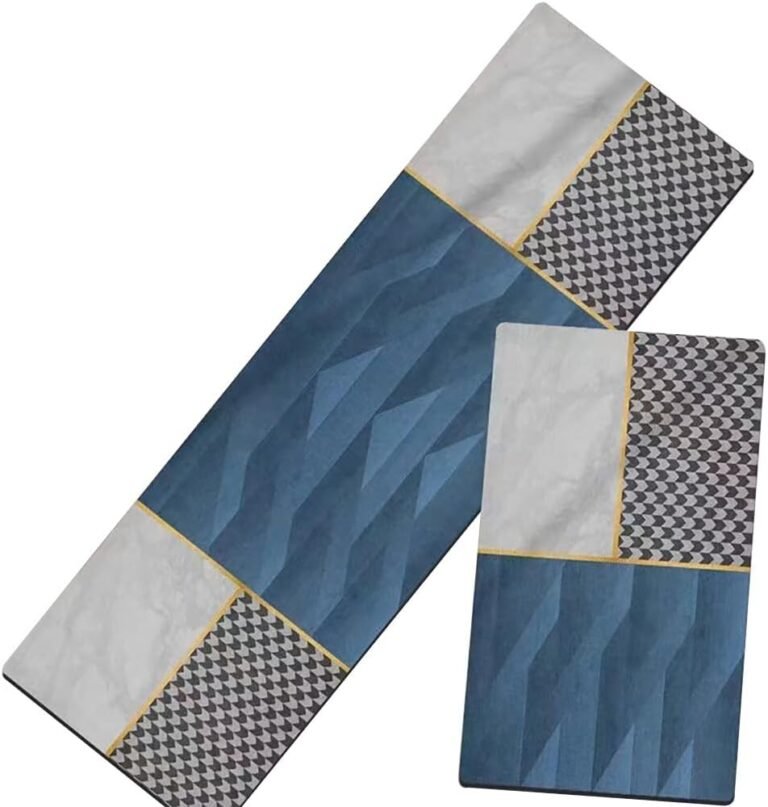 Area Rug, Kitchen Rug Doormat, Carpet Floor Mat, Non-Slip Bathroom Door Rug for Kitchen Entrance Balcony Bedroom Study Room Living Room, 15.75×23.62in+15.75×47.24in, 2PCS Style A