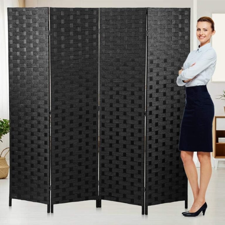 Room Dividers Folding Screens Privacy Screen Room Panel 4 Panel Partition Wall Tall Room Divider for Living Room Bedroom Study Portable Room Seperating Home Furniture Wall Dividers, Black