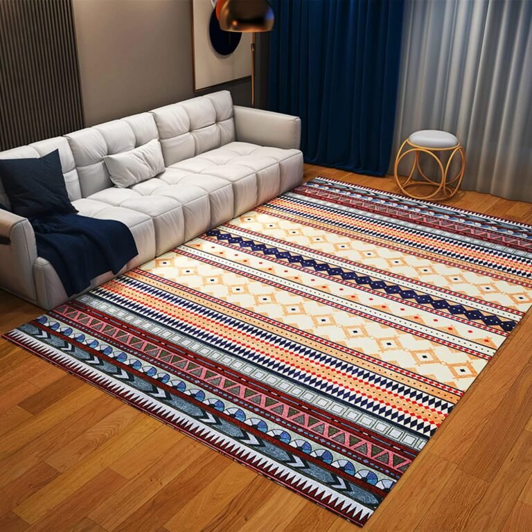 Heated Floor Mat, Large Heated Area Rug, Carbon Crystal Heated Carpet w/Adjustable Temperature & Timer, Electric Heating Pad for Living Room Study Bedroom Office,B,50x80cm