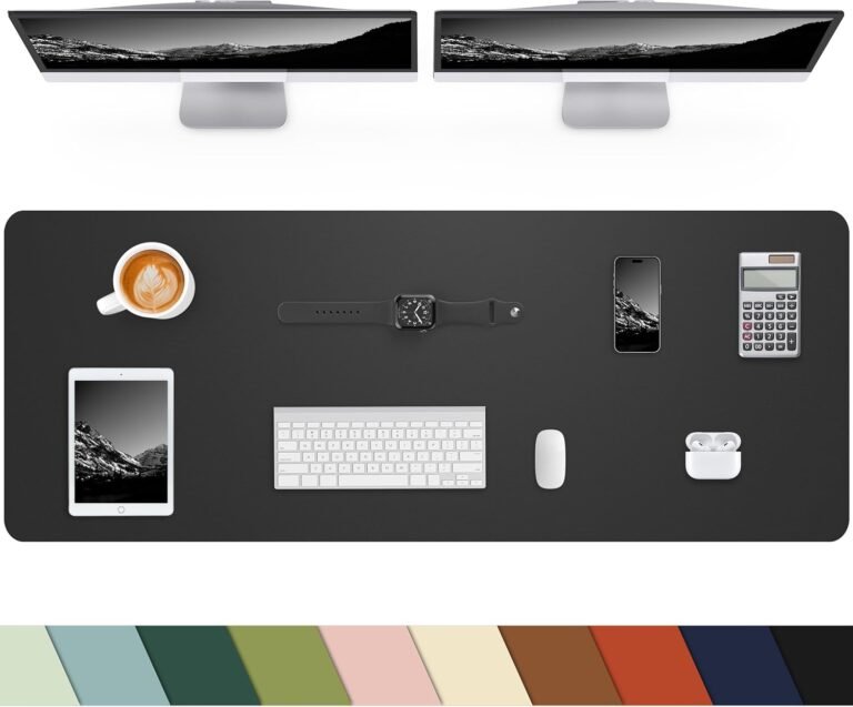 Desk mat Large, Leather Desk Pad Protector,Office Desk Mat,Mouse Pad, Non-Slip Desk Blotter, Laptop Desk Pad, Waterproof Desk Writing Pad for Office&Home (Black, 55″ x 24″)