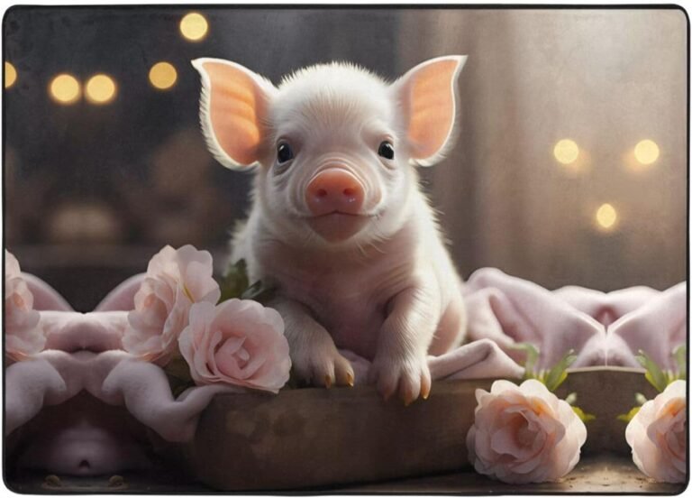 Cute Young Pig Flannel Floor mat (80×58 inches), Bedroom Carpet, Living Room and Study Decoration mat