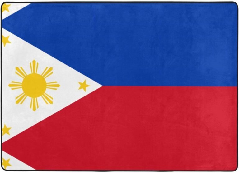 Philippine Flag Flannel Floor mat (80×58 inches), Bedroom Carpet, Living Room and Study Decoration mat