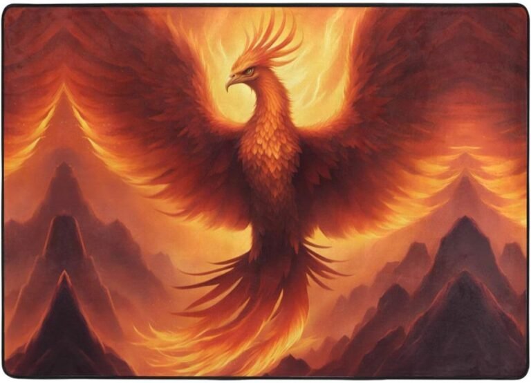Beautiful Phoenix Flannel Floor mat (80×58 inches), Bedroom Carpet, Living Room and Study Decoration mat
