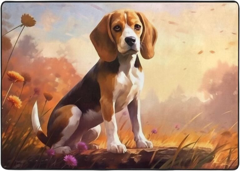 Nerdy Beagle Flannel Floor mat (80×58 inches), Bedroom Carpet, Living Room and Study Decoration mat