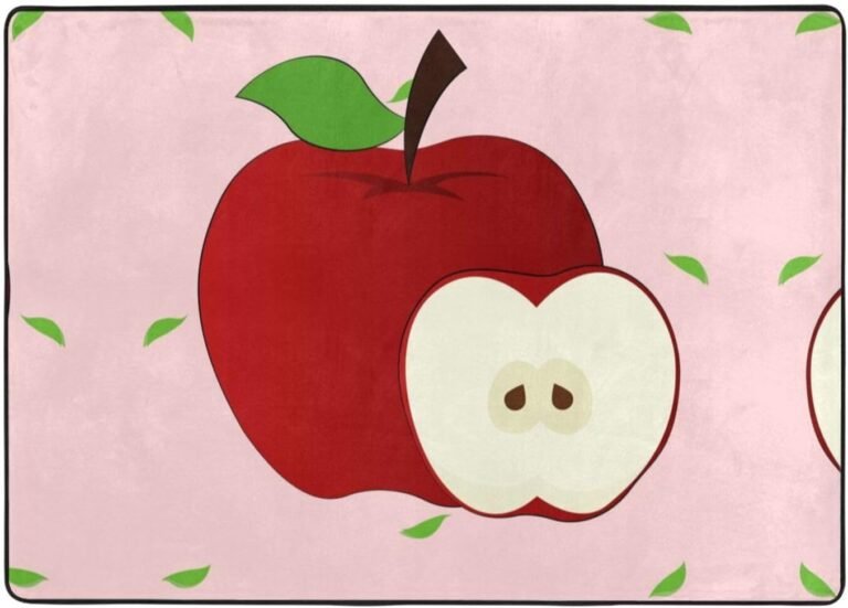 Cartoon Red Fruit Flannel Floor mat (80×58 inches), Bedroom Carpet, Living Room and Study Decoration mat