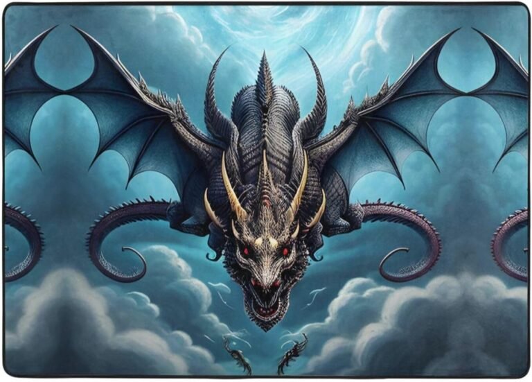 Flying Dragon Flannel Floor mat (80×58 inches), Bedroom Carpet, Living Room and Study Decoration mat