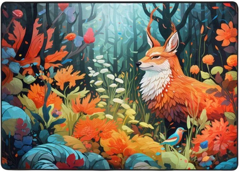 Light Fox Flannel Floor mat (80×58 inches), Bedroom Carpet, Living Room and Study Decoration mat
