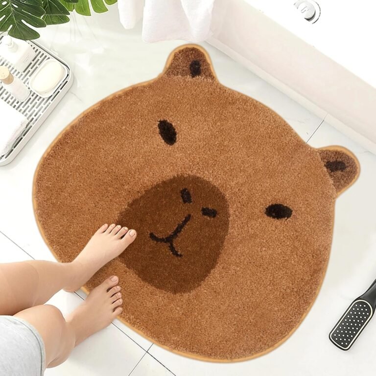 Cute Bathroom Rugs, Capybara Microfiber Rug Washable Non Slip Rug Bath Mats for Bathroom, Capybara Gifts Rugs for Living Room, Kitchen, Room Decor (22 * 26inch)