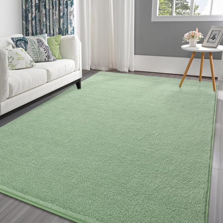 Pettop Area Rugs for Bedroom Living Room, 4×6 Light Green Thickened Memory-Foam Indoor Carpets, Modern Aesthetic Minimalist Super Soft Comfy Carpet for Boys Girls Adults Room Dorm Home Decor