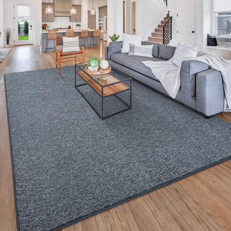 Chicrug Modern 3×5 Area Rugs for Bedroom Living Room, Memory Foam Low-plie Carpet Rug for Kids Playroom, Indoor Floor Rug for Bedside Dorm Dining Room Home Decor, Dark Blue and White