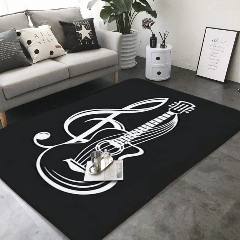 Musical Note Sheet Music Area Rugs, Indoor Non-Slip Area Rugs, Machine Washable Breathable Durable Carpet for Living Room Study Dining Decor Mat 19.6″x31.5″