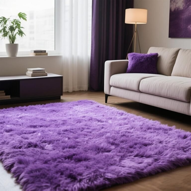 Purple Area Rugs for Girls Bedroom Living Room, 6×9 Fluffy Fuzzy Shaggy Carpet for Kids Playroom Nursery, Thick Soft Plush Mat for Kids Baby Boys Teen Dorm Home Decor Aesthetic