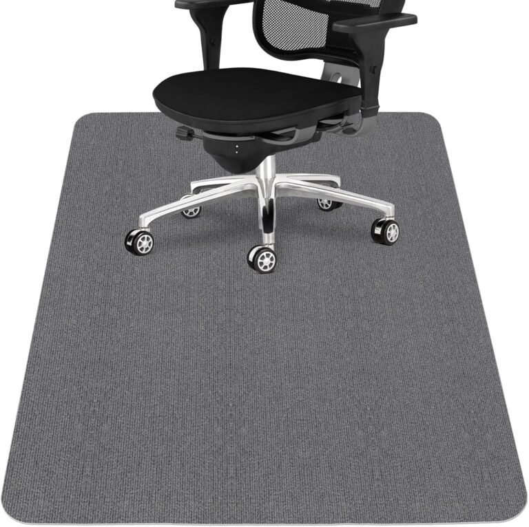 Sycoodeal Office Chair Mat for Hardwood Floor,Office Computer Gaming Chair Mat for Tile Floor,Large Floor Protector Rug,Anti-Slip,Easy to Clean,Grey(48″x36″)