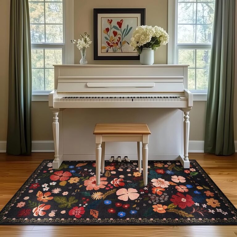 Area Rugs 3×5 for Living Room Machine Washable Soft Faux Fur Black Small Carpet Rug Low Pile Non Slip Stain Resistant Vintage Boho Floral Rugs for Bedside Indoor Entrance Nursery Study Room