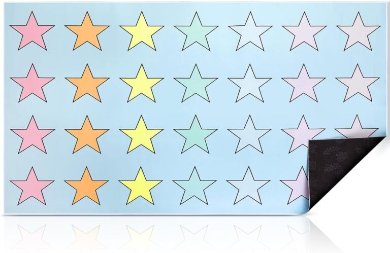 Pastel Classroom Rug 6.5 x 11.5 ft Kids Carpet with Non-Slip Backing Pastel Classroom Decor Seating Rug Elementary Classroom Floor Play Mat for Teaching Playroom Children’s Room, Seats 28