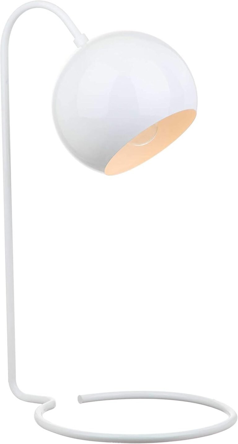Safavieh Lighting Collection Bartolo White 22-inch Bedroom Living Room Home Office Desk Dorm Study Nightstand Task Table Lamp (LED Bulb Included)