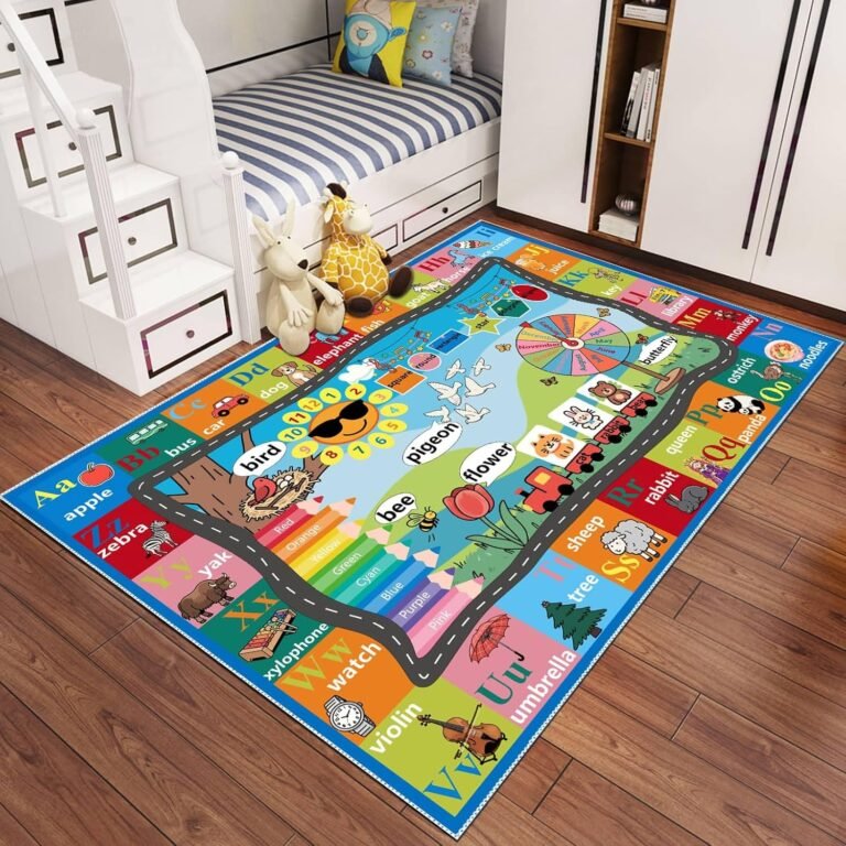 ABC Rug 39x59inch, Non-Slip Alphabet Carpet, Educational Learning Mat for Preschool Classroom & Playroom