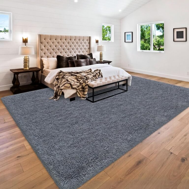 Grey 8×10 Area Rugs for Living Room: Ultra Soft Fluffy Gray Rugs for Bedroom,Shag Non-Slip Large Fuzzy Plush Rug Indoor Floor Carpet for Modern Home Decor Nursery, Playroom,Kids Boys Girl Room, Dorms