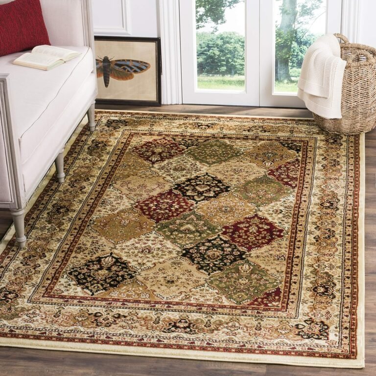SAFAVIEH Lyndhurst Collection Area Rug – 6′ x 9′, Multi & Ivory, Traditional Oriental Design, Non-Shedding & Easy Care, Ideal for High Traffic Areas in Living Room, Bedroom (LNH221A)
