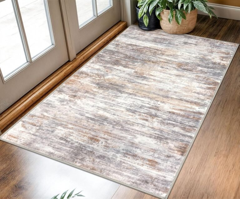 KOZYFLY Abstract Modern 3×5 Ft Area Rug in Multi Grey – Non-Slip and Machine Washable Indoor Rug, Versatile for Entryway, Kitchen, Living Room, Bedroom, Laundry or Nursery Door Mat