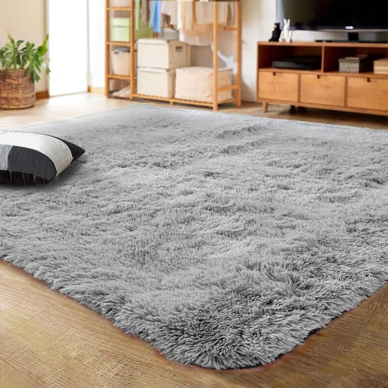 LOCHAS Ultra Soft Indoor Modern Area Rugs Fluffy Living Room Carpets for Children Bedroom Home Decor Nursery Rug 2×3 Feet, Gray